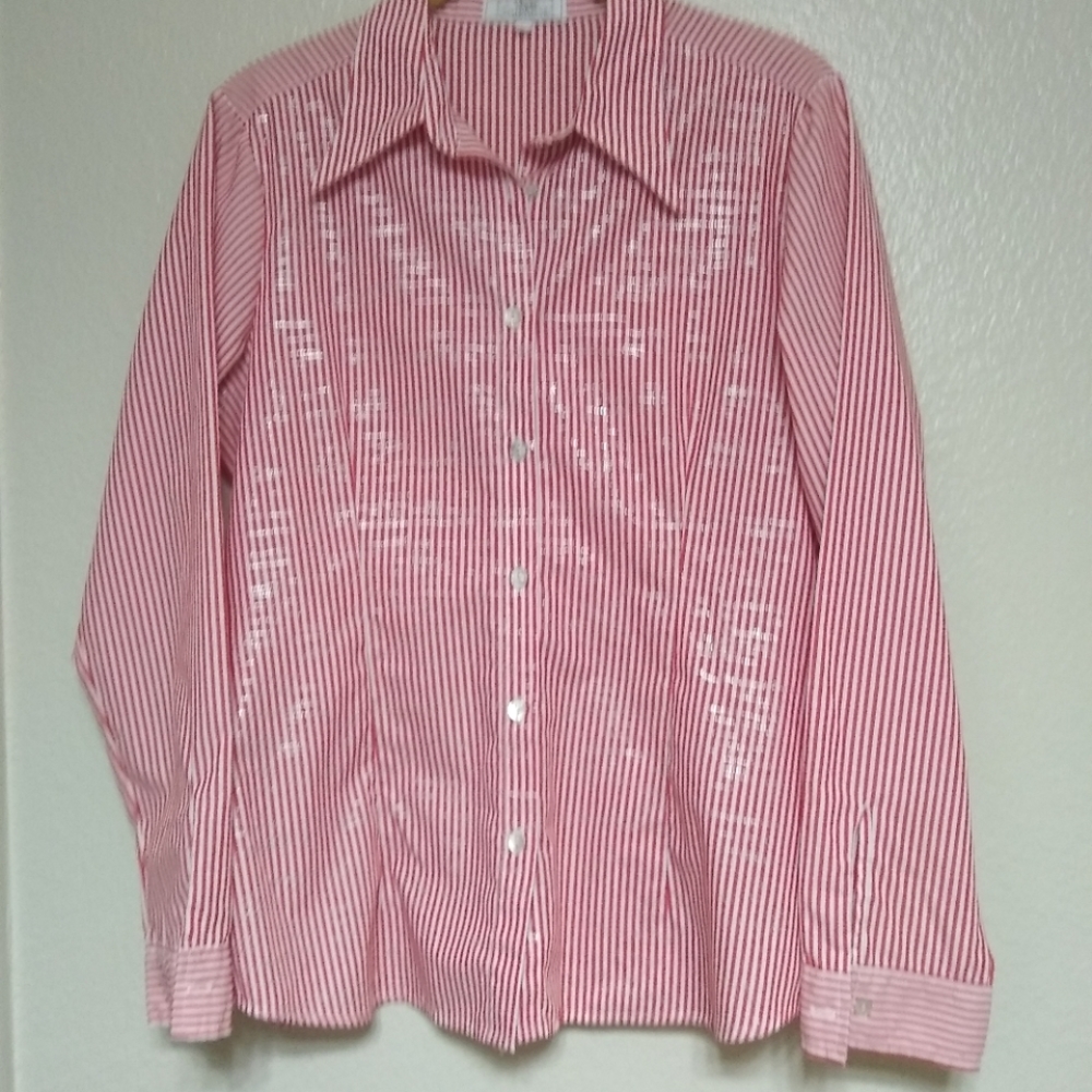 Red Striped Button Down Shirt